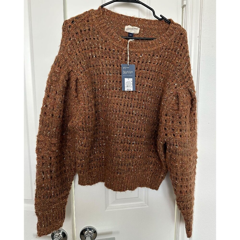 Universal Threads Women's Brown Cable Knit Sweater